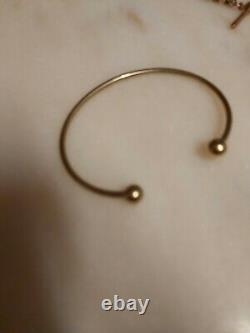 Genuine 9ct gold Torque bangle hallmarked the balls are solid not scrap