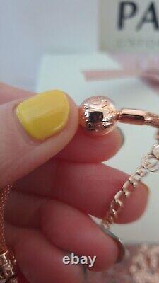 Genuine Pandora Rose Gold Bracelet Bangle + Rose Gold Charms 19 cm +Pandora Box