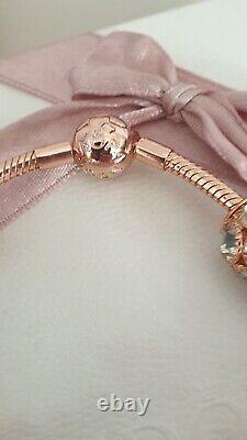 Genuine Rose Gold Pandora Bracelet +Rose Gold Charms 19 cm +Box