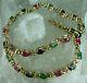 Genuine Solid 9ct Yellow Gold Natural Mined Garnet, Emerald, Sapphire Bracelet
