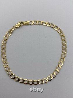 Genuine Solid 9ct Gold Mens&Woman 4.5mm Curb Bracelet 7.5 New
