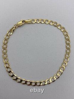 Genuine Solid 9ct Gold Mens&Woman 4.5mm Curb Bracelet 7.5 New