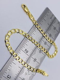 Genuine Solid 9ct Yellow Gold 4mm Curb link Bracelet New 7.5