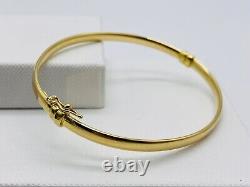 Genunine 9ct Yellow Gold 3MM Oval Hinged Bangle Brand New 72mm Diameter 3.2gr