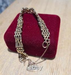 Gold 9ct antique Gate link bracelet