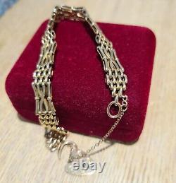 Gold 9ct antique Gate link bracelet