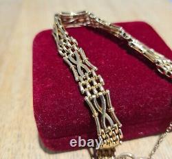 Gold 9ct antique Gate link bracelet