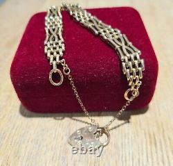 Gold 9ct antique Gate link bracelet