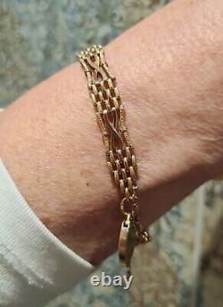 Gold 9ct antique Gate link bracelet