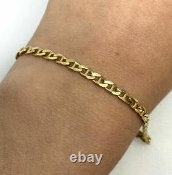 Gold Anchor Bracelet 9ct Yellow Gold Mariner Bracelet 7.5 Inch 3mm Wide Bracelet