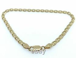 Gold Anchor Bracelet 9ct Yellow Gold Mariner Bracelet 7.5 Inch 3mm Wide Bracelet