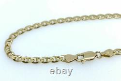 Gold Anchor Bracelet 9ct Yellow Gold Mariner Bracelet 7.5 Inch 3mm Wide Bracelet