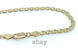 Gold Anchor Bracelet 9ct Yellow Gold Mariner Bracelet 7.5 Inch 3mm Wide Bracelet