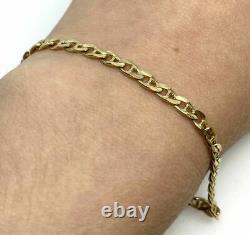 Gold Anchor Bracelet 9ct Yellow Gold Mariner Bracelet 7.5 Inch 3mm Wide Bracelet