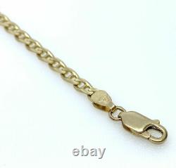 Gold Anchor Bracelet 9ct Yellow Gold Mariner Bracelet 7.5 Inch 3mm Wide Bracelet