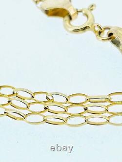 Gold Bracelet 3 Strand 9ct gold. 7 inch