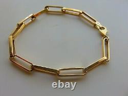 Gold Bracelet 9 Carat Yellow Ladies Paper Clip