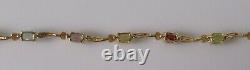 Gold Bracelet 9ct Gold Peridot Topaz Amethyst Citrine Garnet Link Bracelet