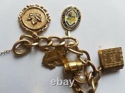 Gold Charm Bracelet 9ct Gold 48g