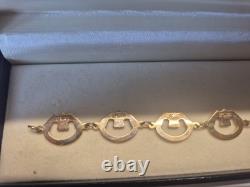 Gold Claddagh Bracelet. 9CT Yellow Gold. BNIB