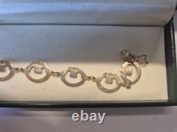 Gold Claddagh Bracelet. 9CT Yellow Gold. BNIB