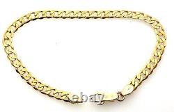 Gold Curb Bracelet 9ct Yellow Gold Curb Link Bracelet 7 Inch 4.5mm Solid Gold
