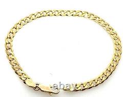Gold Curb Bracelet 9ct Yellow Gold Curb Link Bracelet 7 Inch 4.5mm Solid Gold