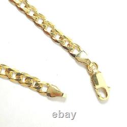 Gold Curb Bracelet Solid 9ct UK Hallmarked 7.5 Inch Yellow 4mm Wide 4.2g