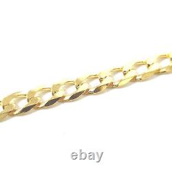 Gold Curb Bracelet Solid 9ct UK Hallmarked 7.5 Inch Yellow 4mm Wide 4.2g