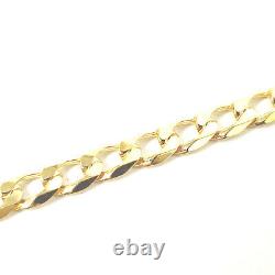 Gold Curb Bracelet Solid 9ct UK Hallmarked 7.5 Inch Yellow 4mm Wide 4.2g