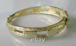 Gold Diamond Bracelet 9ct Yellow Gold Diamond Buckle Hinged Bangle Bracelet