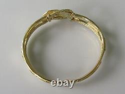 Gold Diamond Bracelet 9ct Yellow Gold Diamond Buckle Hinged Bangle Bracelet