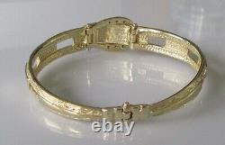 Gold Diamond Bracelet 9ct Yellow Gold Diamond Buckle Hinged Bangle Bracelet