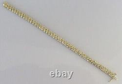 Gold Diamond Bracelet 9ct Yellow Gold Multi Diamond Link Bracelet (12.6g)