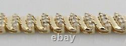 Gold Diamond Bracelet 9ct Yellow Gold Multi Diamond Link Bracelet (12.6g)