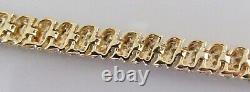 Gold Diamond Bracelet 9ct Yellow Gold Multi Diamond Link Bracelet (12.6g)