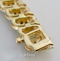 Gold Diamond Bracelet 9ct Yellow Gold Multi Diamond Link Bracelet (12.6g)