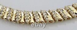 Gold Diamond Bracelet 9ct Yellow Gold Multi Diamond Link Bracelet (12.6g)