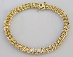 Gold Diamond Bracelet 9ct Yellow Gold Multi Diamond Link Bracelet (12.6g)