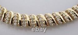 Gold Diamond Bracelet 9ct Yellow Gold Multi Diamond Link Bracelet (12.6g)