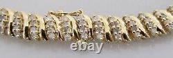 Gold Diamond Bracelet 9ct Yellow Gold Multi Diamond Link Bracelet (12.6g)