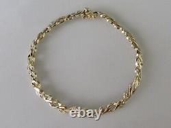 Gold Diamond Bracelet 9ct Yellow Gold Multi Diamond Link Bracelet (8.1g)