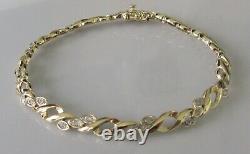 Gold Diamond Bracelet 9ct Yellow Gold Multi Diamond Link Bracelet (8.1g)
