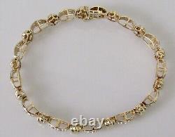 Gold Diamond Bracelet 9ct Yellow Gold Multi Diamond Link Chain Bracelet