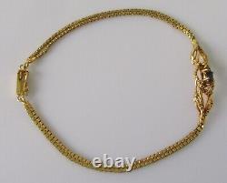 Gold Diamond Bracelet 9ct Yellow Gold Sapphire Diamond Chain Bracelet