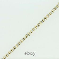 Gold Diamond Bracelet 9ct Yellow & White Gold Diamond Bracelet