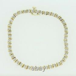 Gold Diamond Bracelet 9ct Yellow & White Gold Diamond Bracelet