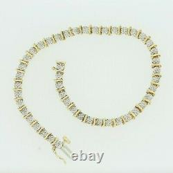 Gold Diamond Bracelet 9ct Yellow & White Gold Diamond Bracelet