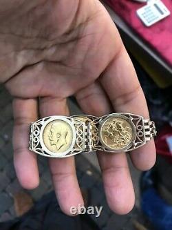 Gold Full Sovereign 3 Coin Bracelet 41.2 Grams