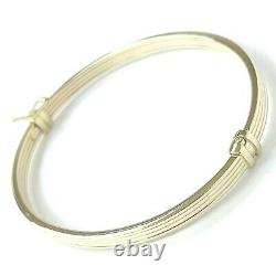 Gold Ladies Bangle Solid 9ct Hinged Safety Catch Yellow 4.2g 6.5 Inch Hallmarked